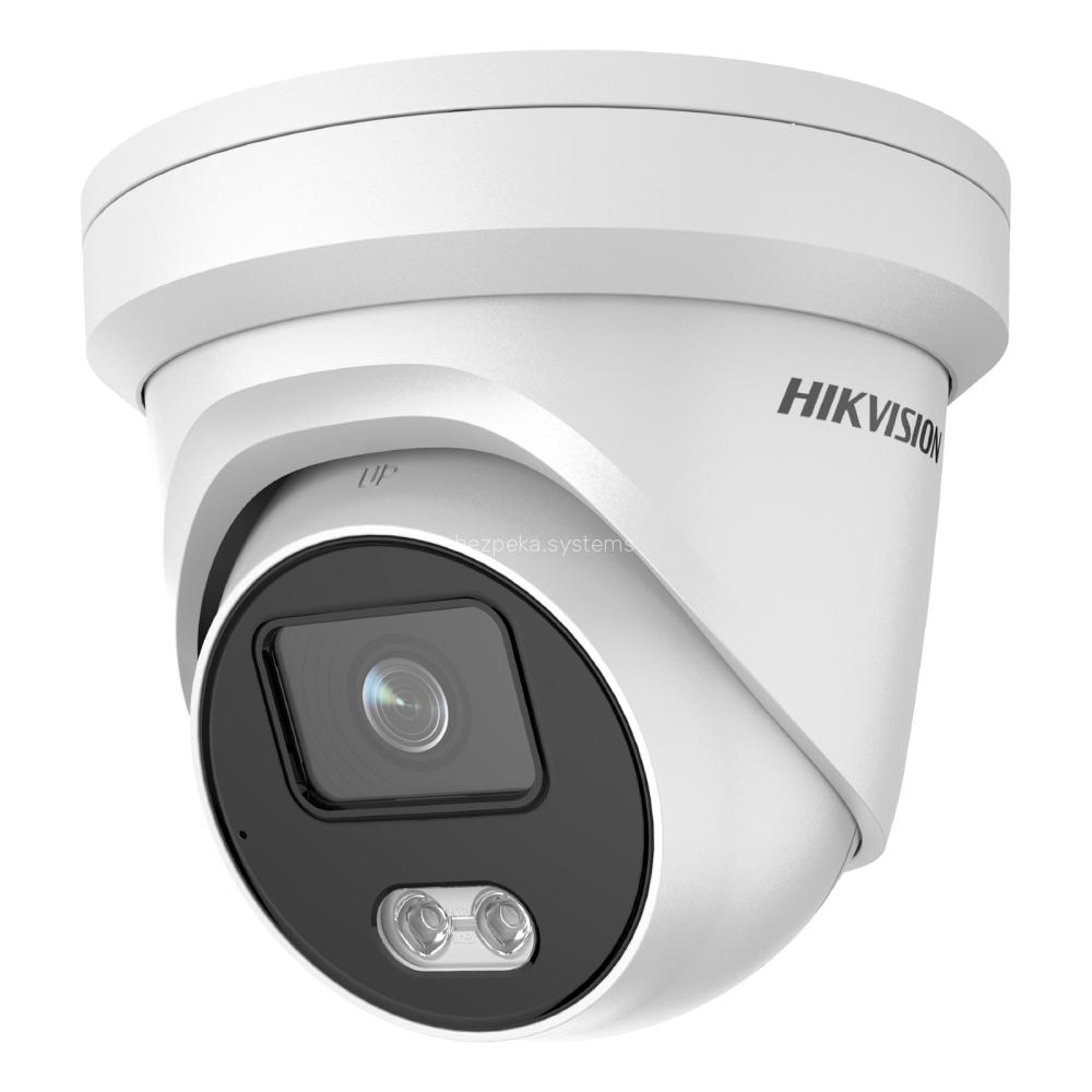 IP-відеокамера 4 Мп Hikvision DS-2CD2327G2-LU (4 мм) ColorVu з вбудованим мікрофоном для системи відеонагляду