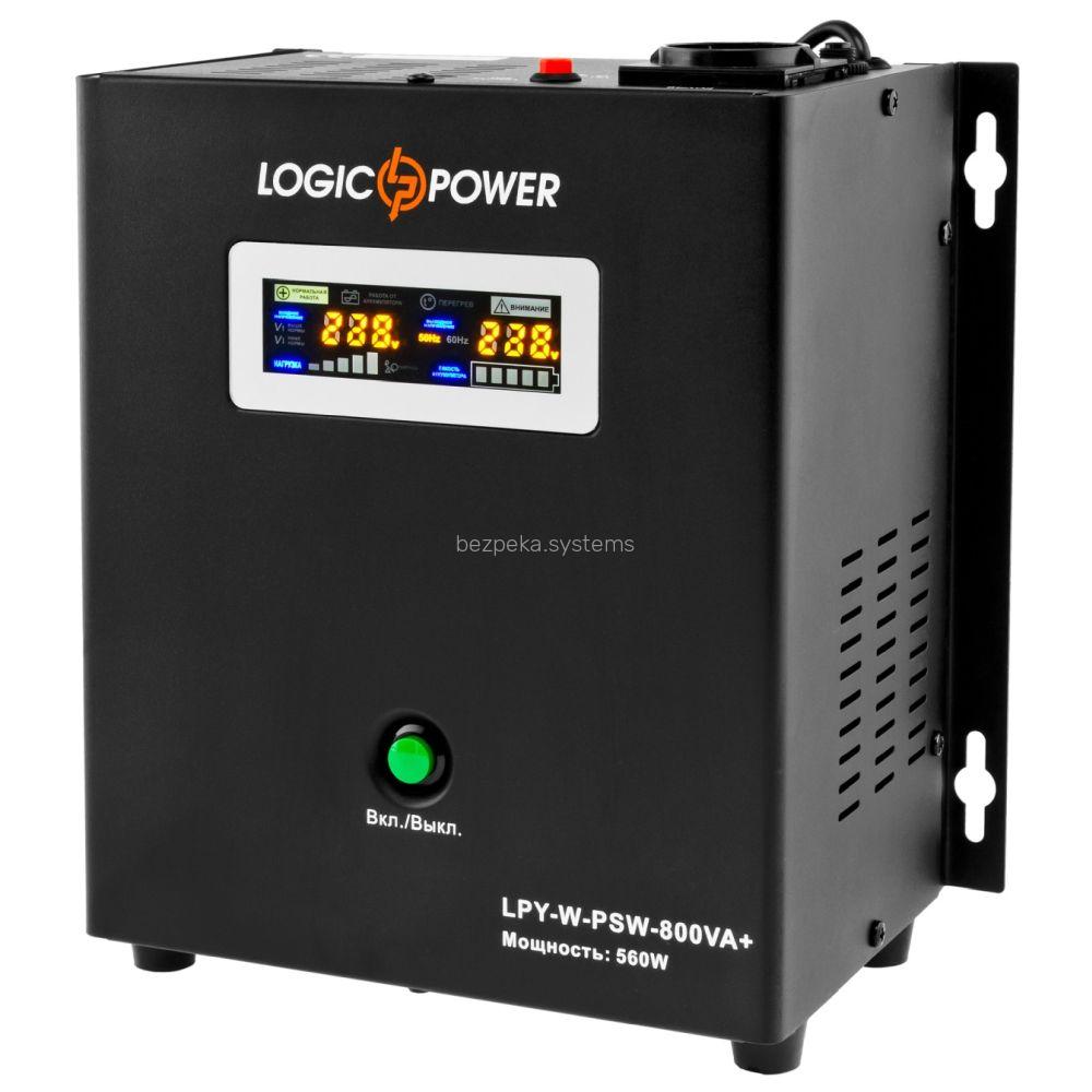 Джерело безперебійного живлення Logicpower LPY-W-PSW-800 ВА / 560 Вт лінійно-інтерактивне з правильною синусоїдою