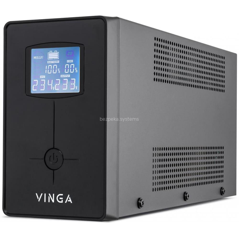 Джерело безперебійного живлення Vinga VPC-1200MU 1200ВА / 720 Вт з LCD-дисплеєм з USB у металевому корпусі