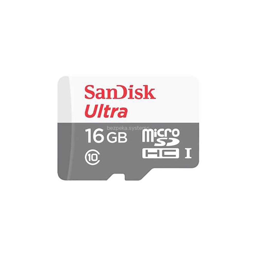Карта памяти с адаптером SanDisk MICRO SDHC 16GB UHS-I SDSQUNS-016G-GN3MA