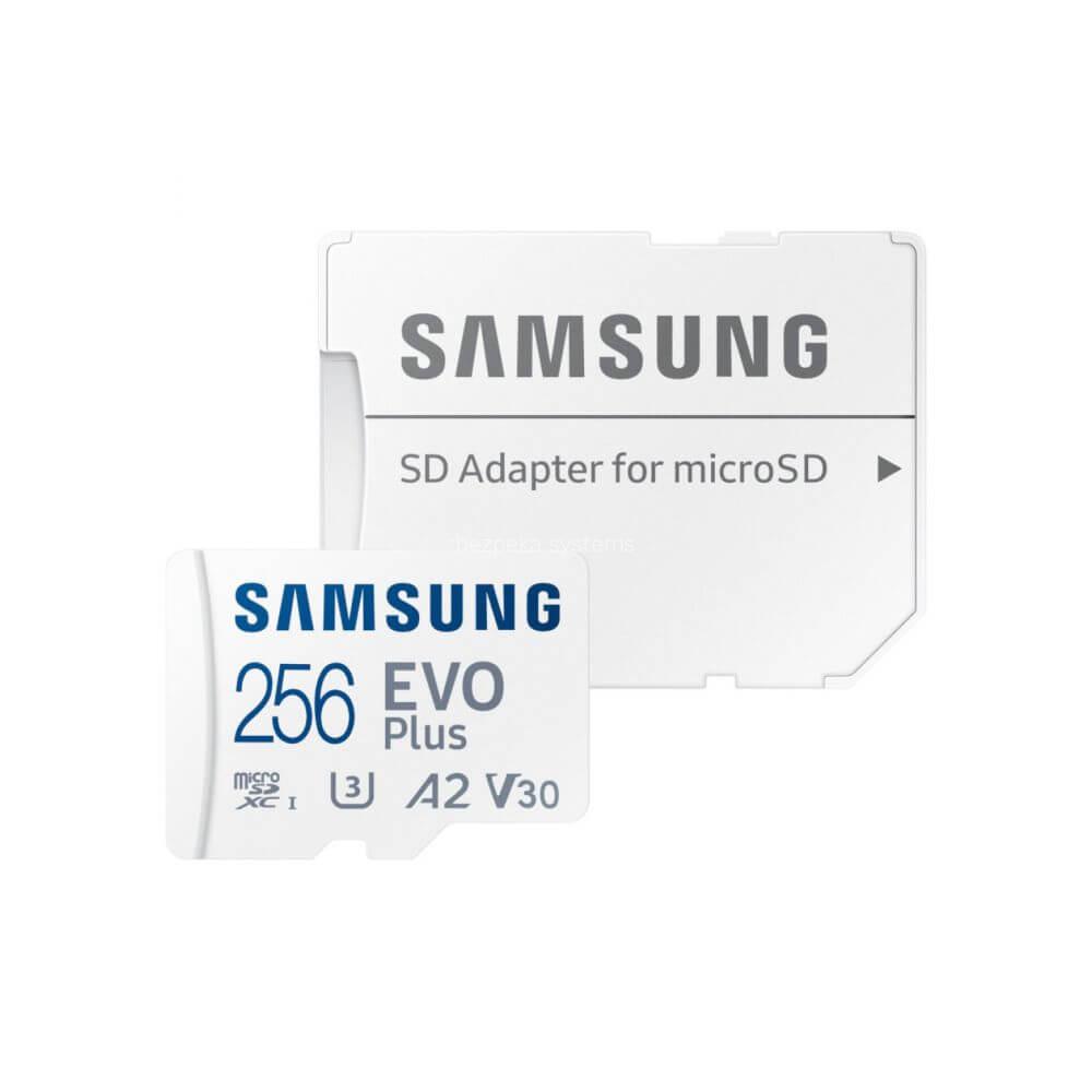 Карта пам'яті Samsung 256GB microSDXC C10 UHS-I U3 R130/W90MB/s Evo Plus + SD адаптер (MB-MC256KA/RU)