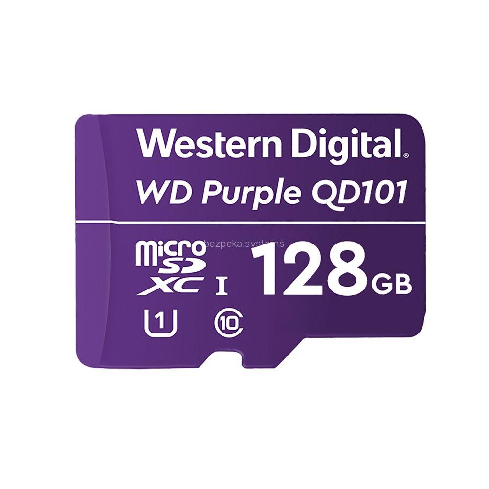 Карта памяти Western Digital MEMORY MICRO SDXC QD101 128GB UHS-I WDD128G1P0C WDC специализированная для видеонаблюдения